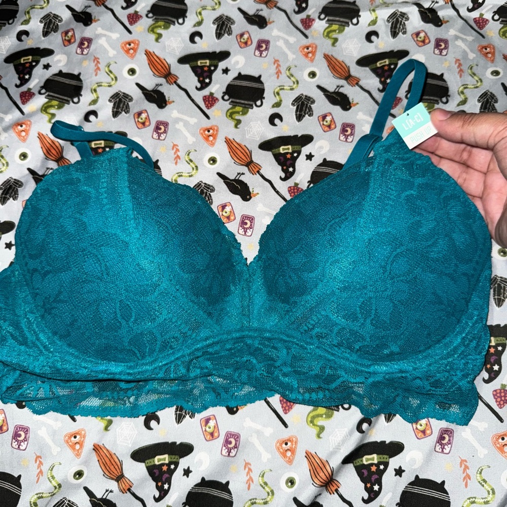 VS PINK Teal Lace Bra